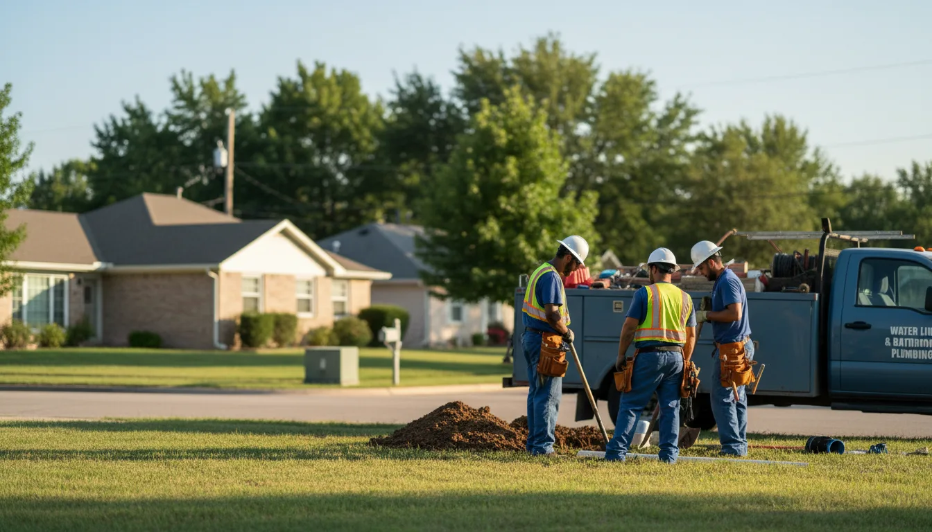Residential water line and bathroom plumbing service in Leroy, TX